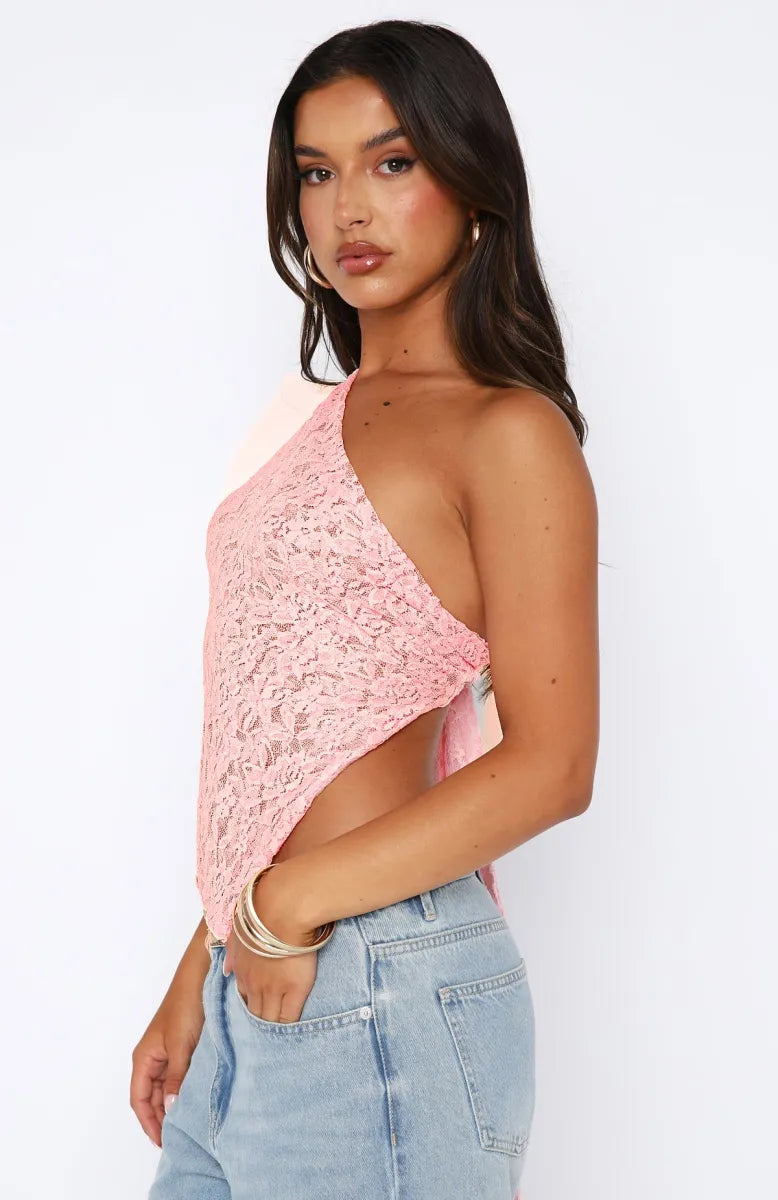 Rhea Asymmetrical Lace Top
